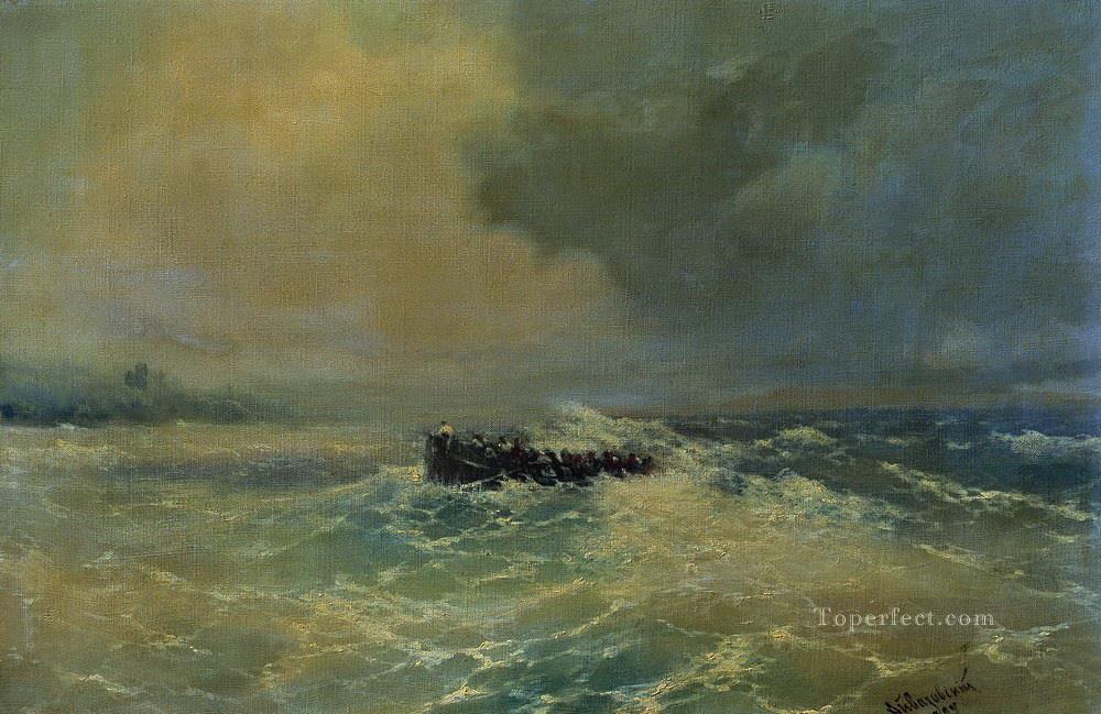 イワン・アイヴァゾフスキーのボートで海油絵